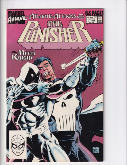 The Punisher Annual #2 Atlantis Attacks - Marvel Comics 1989 - Moon Knight!