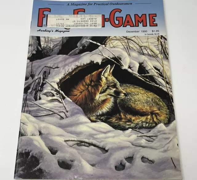 1990 Fur Fish Game Magazine Coyote Calling Mink Trapping Elk Hunt River Racoon