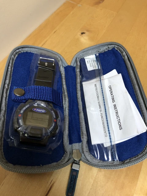 Pepsi Cola Watch / Circa 1997 / In Original Zipper Case / Paperwork