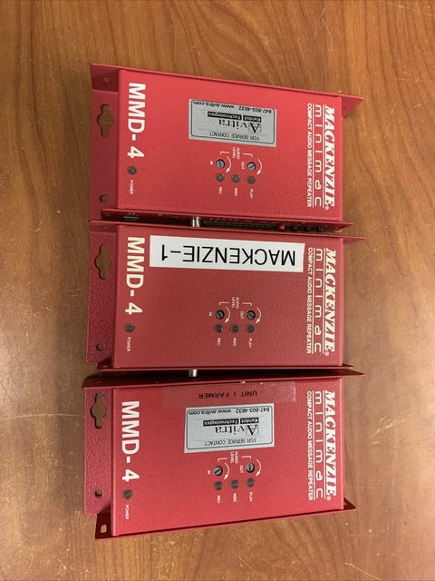 LOT OF 3 Mackenzie Minimac MMD-4 Compact Audio Message Repeater UNTESTED