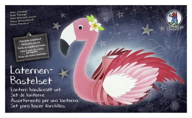 Bastelmappe Laternen-Bastelset Flamingo Laterne Basteln Bastel-Mappe-Set