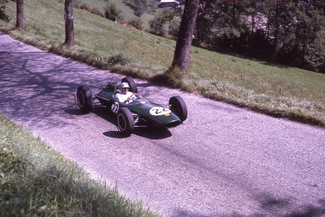 RARE SLIDE DIA OLLON VILLARS 1963 Jack BRABHAM driving BRABHAM Formula