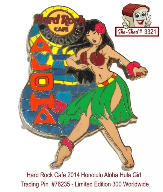 Hard Rock Cafe 2014 Honolulu Aloha Hula Girl 76235 Trading Pin