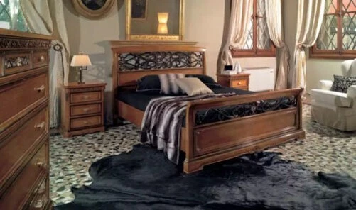 Luxe Chambre à Coucher Set 4tlg. Lit 2x Nachttische Classique Design Lits