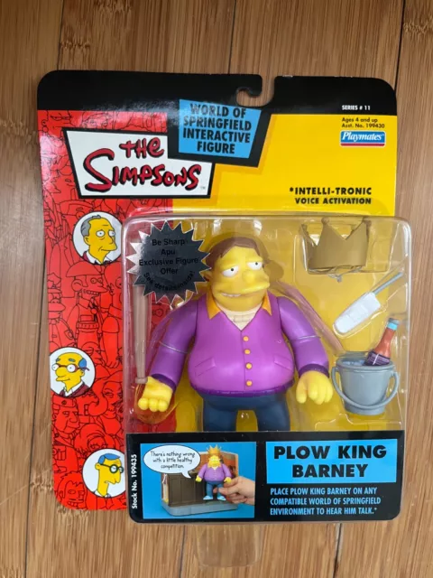 Bnib Playmates Interactive The Simpsons Series 11 Plow King Barney Figure Wos