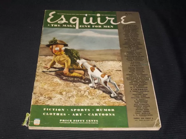 1942 May Esquire Magazine - Very Nice Front Cover & Ads - E 5143