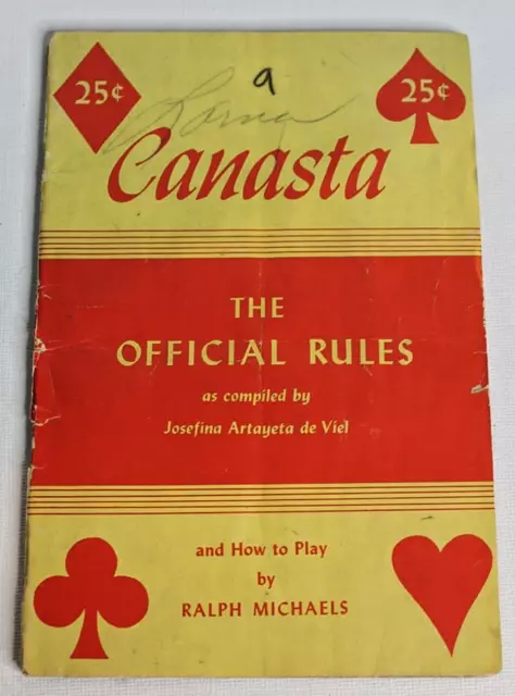 Vintage PB 1949 Canasta The Official Rules & How To Play Canasta