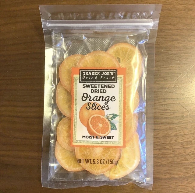 TRADER JOE'S ORANGE Slices Sweetened Dried Fruit Snacks 5.3 OZ 8.99