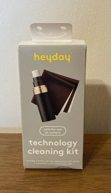 Kit de limpieza Heyday Technology - 15 ml spray + 2 paños + estuche de viaje