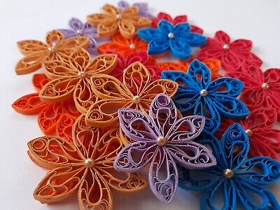 Paper Quilling Flowers for Greeting Card Art many Decoration Lot-20 Flowers