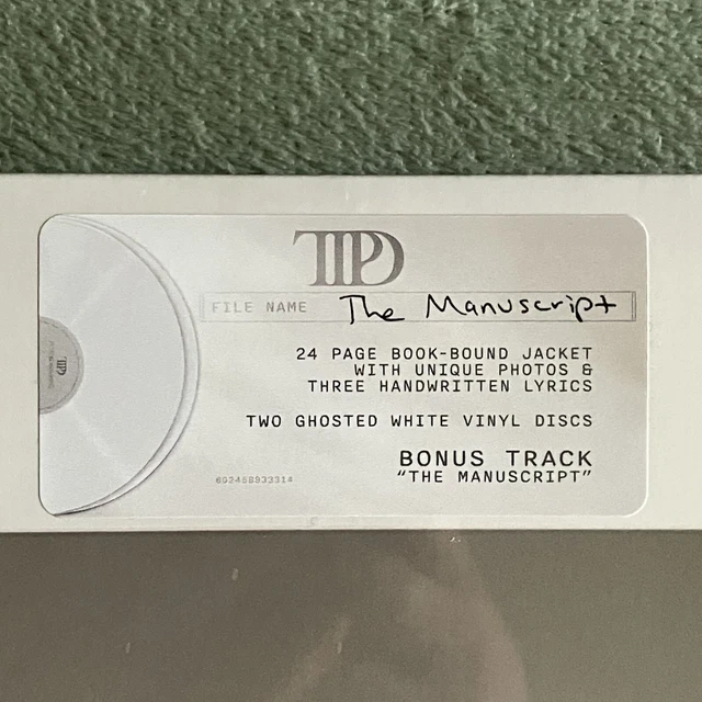 2024 RSD TAYLOR Swift The Tortured Poets Department The Manuscript
