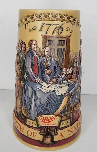 Miller High Life Birth of A Nation Beer Stein 1776 Second in a Series