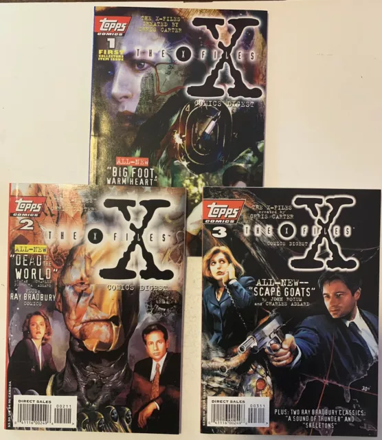 The X-Files Digest Lot, #1, #2, & #3, Topps Comics 1996, Please Read Description