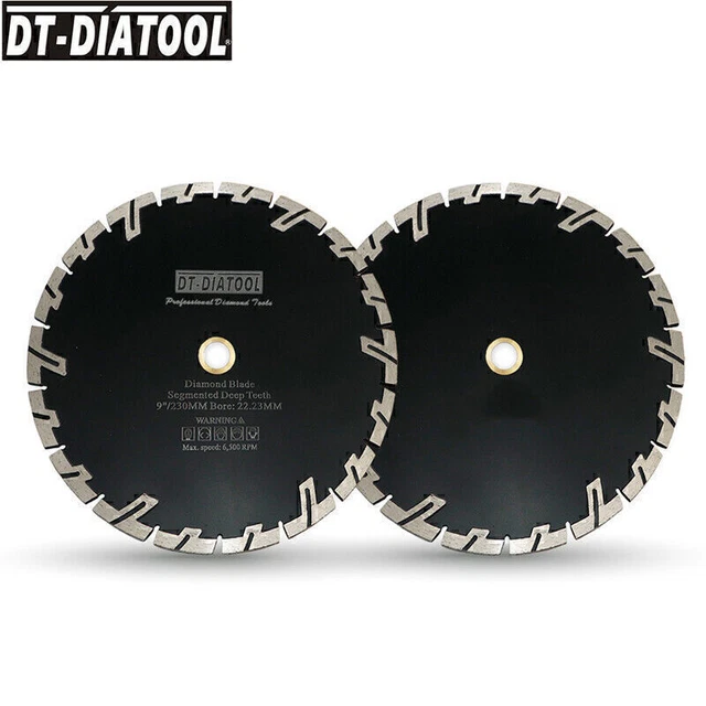 2 piezas amoladora de disco de corte hoja de sierra de diamante de 9"/230 mm corte granito mármol rueda