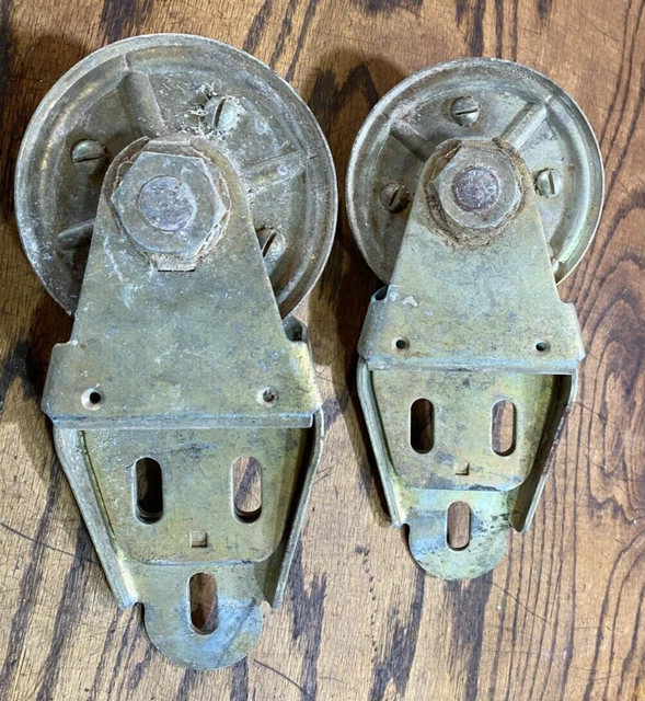 Antique Pr Architectual Salvage Industrial Door Rollers Hangers Pair Barn Hinges