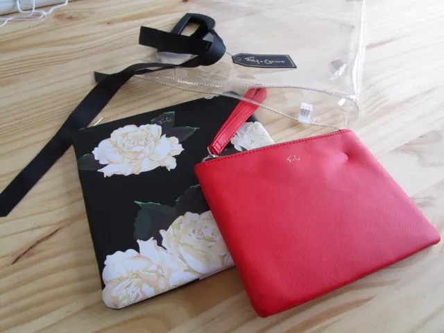 Foley + Corinna 2 Piece Bag Set Wristlet Change Purse Cosmetics Pouch NWT