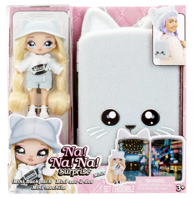 Na Na Na Surprise Mini Backpack Serie 2 - Khloe Kitty - Modepuppe Und Fuzzy Whit