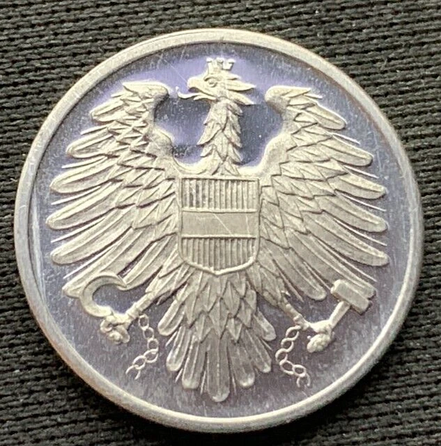 1971 Austria 2 Groschen Coin PROOF  ( Mintage 145K )  Rare World Coin     #N103