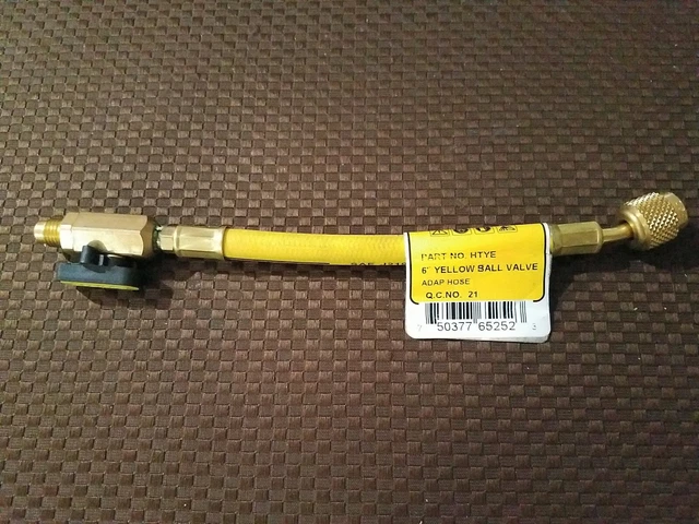 CPS Products HTYE 6 in. Yellow Ball Valve Hose Extension, 1/4 in. SAE