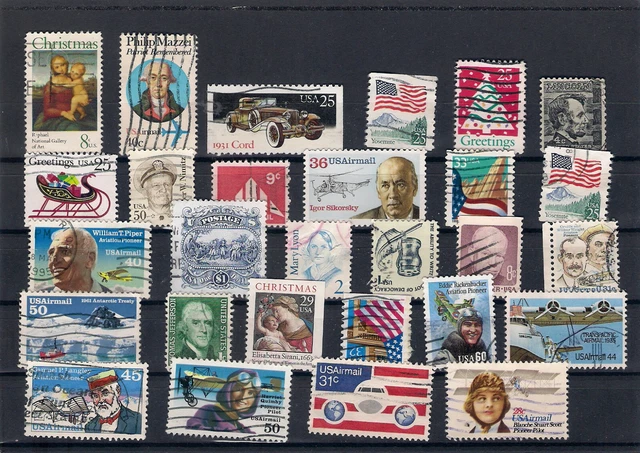 28 Briefmarken USA gestempelt, Lot C