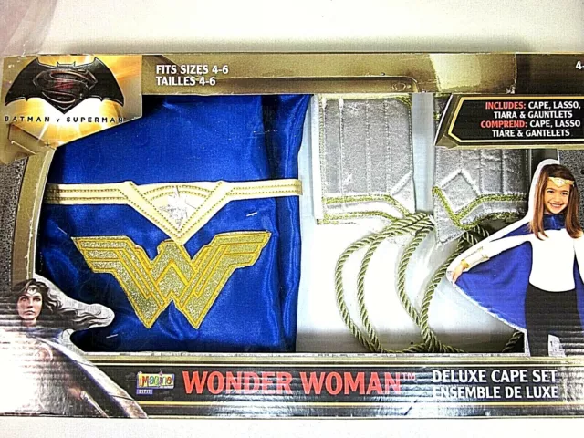IMAGINE BY RUBIES Wonder Woman Deluxe Cape Costume Ages 4-6 New In Box  $15.00 - PicClick