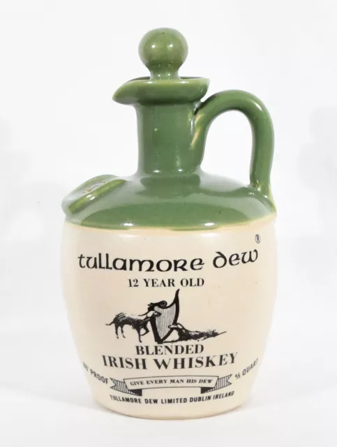 Tullamore Dew Uisge Baugh Irish Whiskey Empty Jug 4/5 qt (8 1/2" Tall)