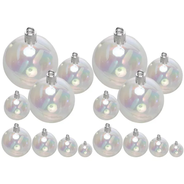 36 pz palline di Natale in plastica ornamento artigianato ornamenti trasparenti