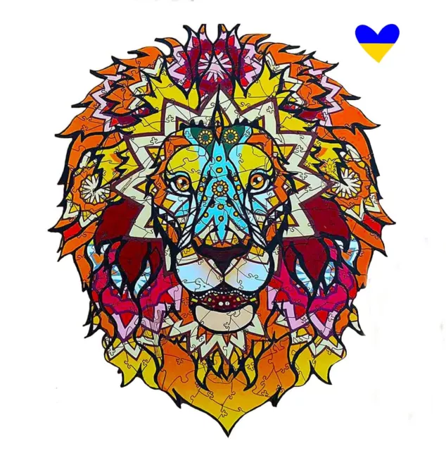 Mysterious Lion Figured Wooden Jigsaw Puzzle,Lion Wooden Jigsaw Puzzle 3D Qualit