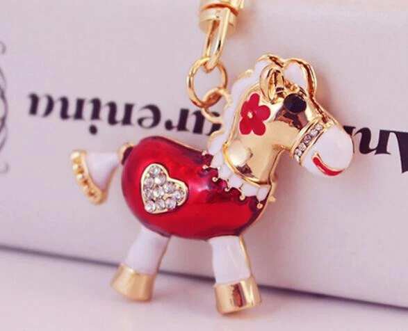 Fashion Jewelry Betsey Johnson Pendant Rhinestone flower love horse necklace