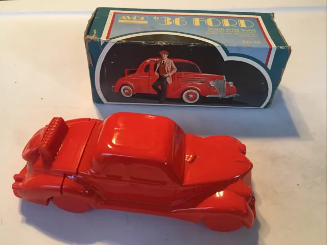 vintage 1936 FORD coupe with RUMBLE SEAT avon after shave BOTTLE & BOX 80% Full