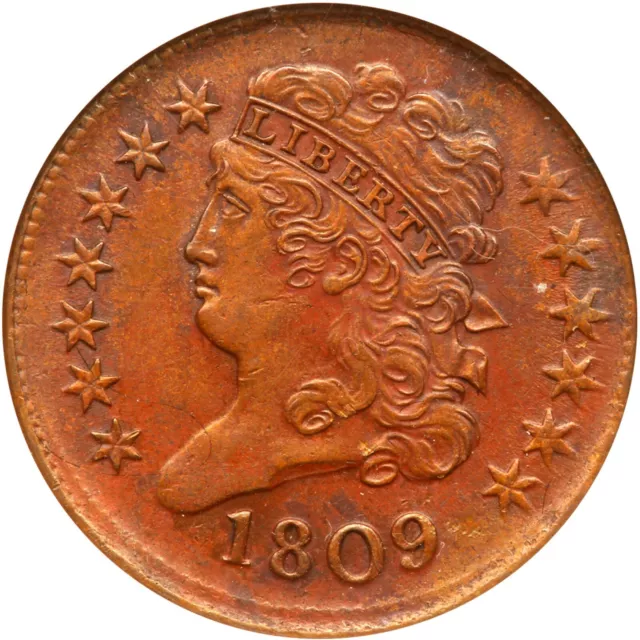 1809 C-6 ANACS AU 55 Classic Head Half Cent Coin 1/2c