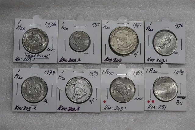 Philippines - 1 Piso - 8 Coins Collection B49 #1606