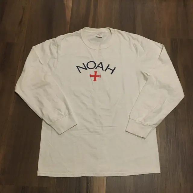 NOAH Long Sleeve T-shirt - White - M *FREE SHIP* |Tee,T-Shirt,NOAH, Logo Shirt|