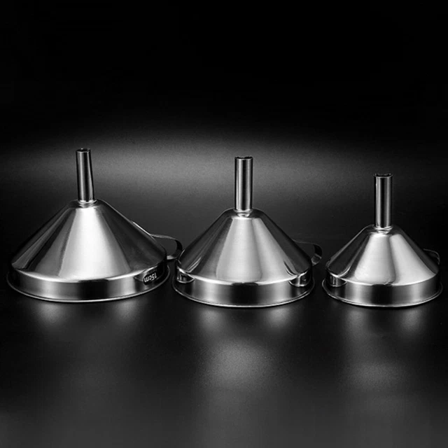Set 3 Imbuti In Acciaio Inox - Mini Imbuti Da Cucina Con Spazzolini, Per Liquidi E Polveri - Foto 12