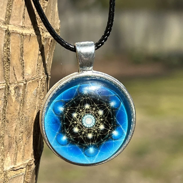 Blue Merkaba Sacred Geometry Necklace, Women’s Men’s Indie Jewelry