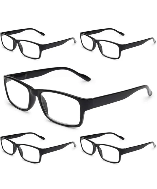 Paquete de 5 gafas de lectura Gaoye bloqueo de luz azul, lectores de bisagras de resorte 2.0 negras
