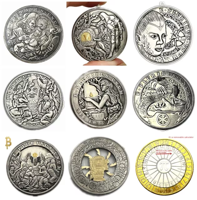 Mechanism Coin Hobo Nickel 9pcs/lot Morgan Dollar Amazing Art Creative Gift