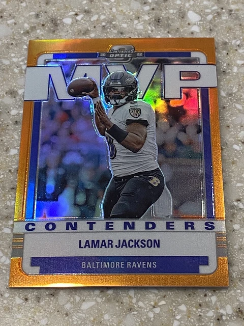 2022 Panini Contenders Optic MVP Orange Prizm #6 Lamar Jackson 21/50 RAVENS