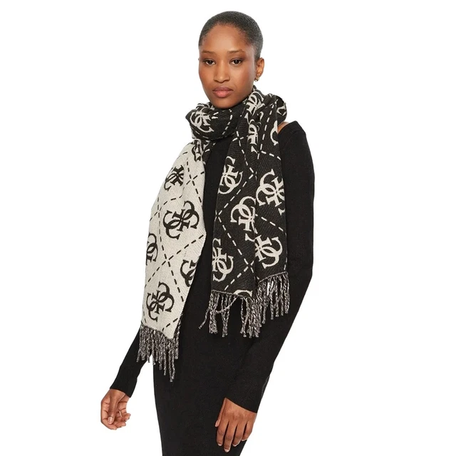 GUESS SCIARPA DONNA Nolana 4G Logo Foulard Maxi Donna Frange