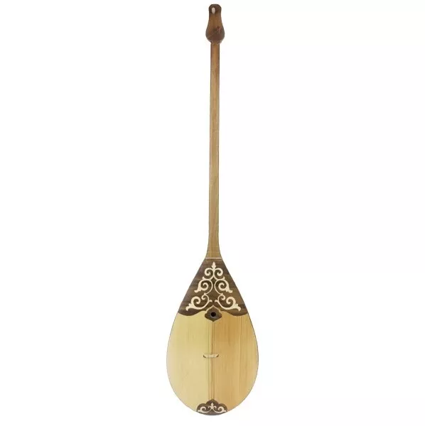 The Kazakh national musical instrument is the dombra. Handmade work. Dombyra.