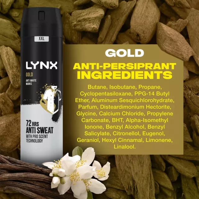 Lynx XXL Gold 72H Schweißschutz Antitranspirant Deodorant 6x250ml 2