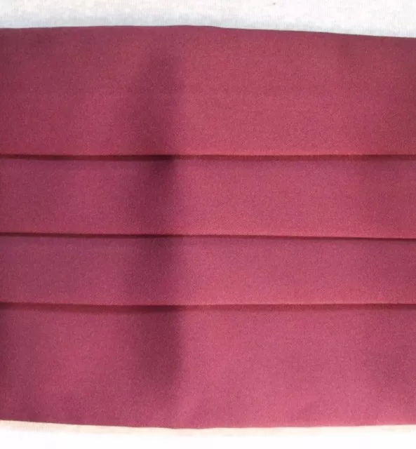 Cummerbund Mens Pleated Vintage Sash 1990s SILKY BURGUNDY UP TO 42" WAIST 2