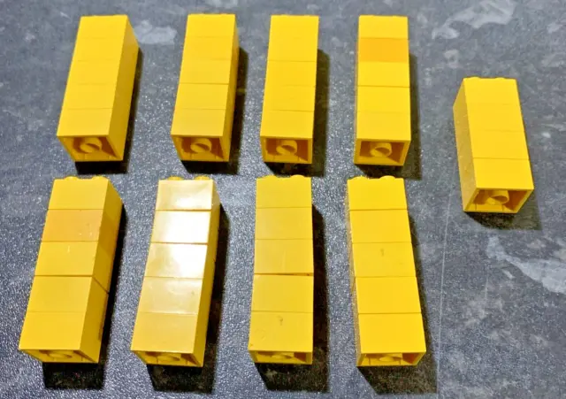 Vintage 80's Lego Yellow 2x2, 44 Bricks Classic Town Building City Legoland