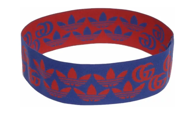 Gucci x Adidas Stretch Headband Navy Blue/Red Size M (57 cm) Authentic