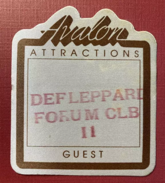 DEF LEPPARD Concert 1983 Back Stage Pass Forum Club Avalon Attractions Starliner