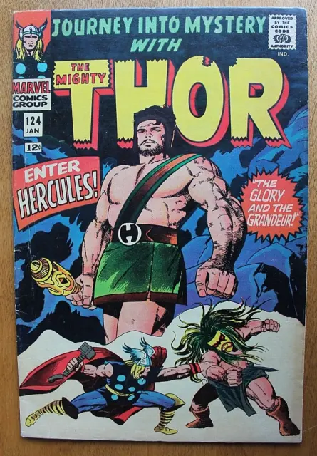 1966 Journey into Mystery with The Mighty Thor #124 Marvel Comic Book 7.0 F/VF $