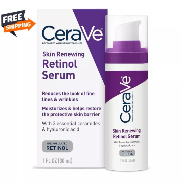 CeraVe Skin Renewing Retinol Serum 1 OZ - for Anti Aging Smoothing Fine Lines