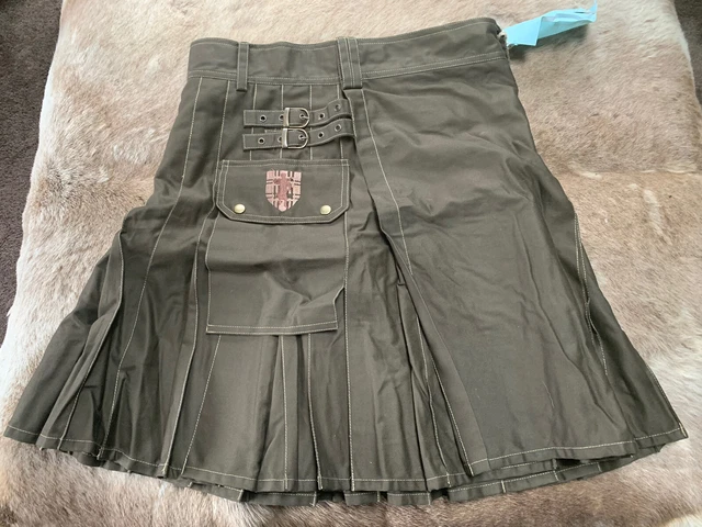 Damn Near Kilt Em’ brown Utilikilt heavy duty kilt sz Medium (34-36) 24” Length