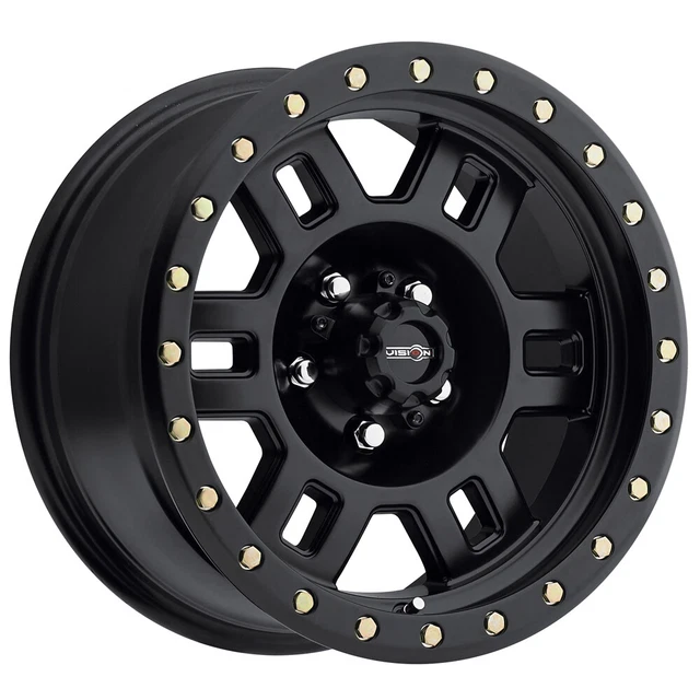 4-Vision 398 Manx 17x8.5 5x4.5" +0mm Matte Black Wheels Rims 17" Inch