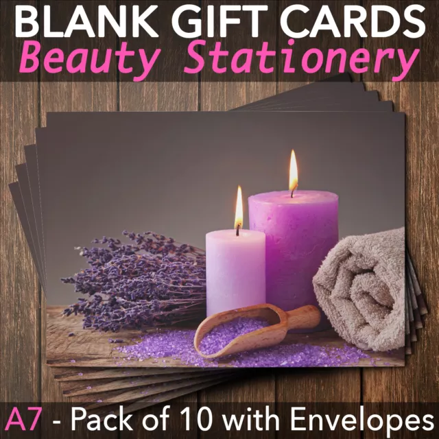 Gift Voucher Card Massage/Beauty/Spa/Holistic Salon - x10 + Envelopes CAN